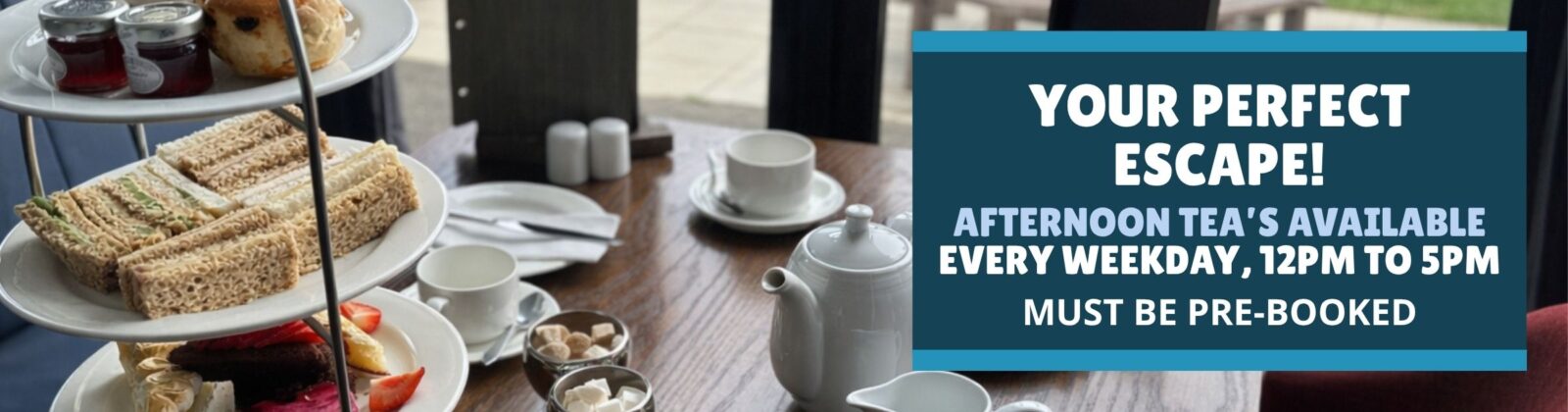 Afternoon tea at Metropolitan Bushey, available weekdays from 12pm to 5pm, pre booking required